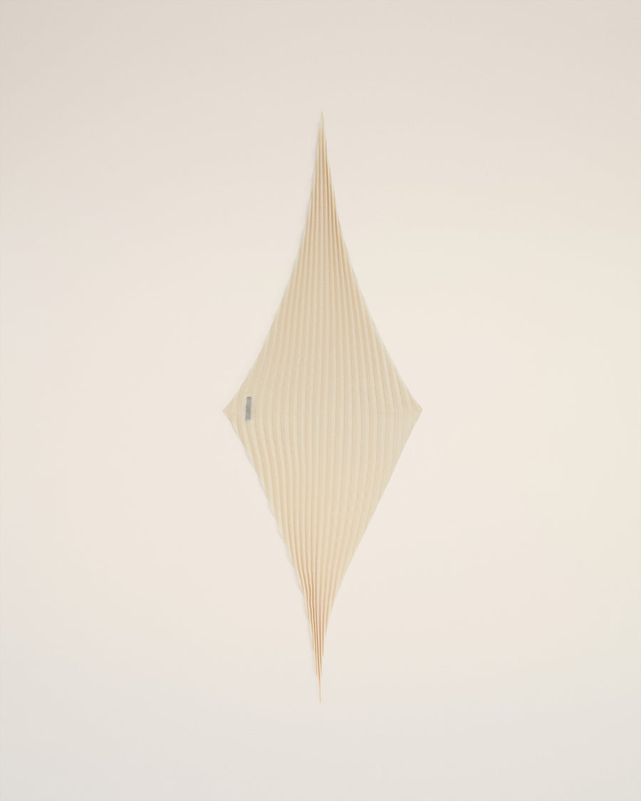Beige Pleated Diamond Shaped Scarf