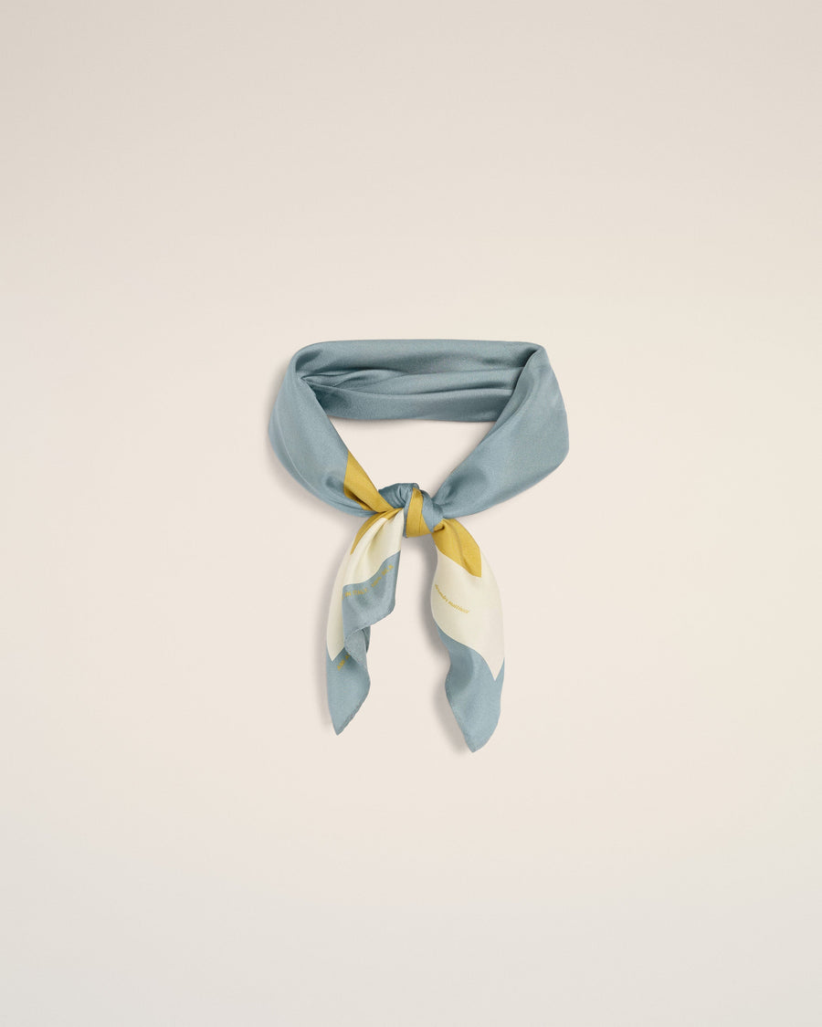 Tricolor Blue Silk Bandana