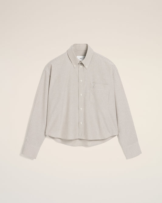 Green Cotton Cropped Oversized Shirt