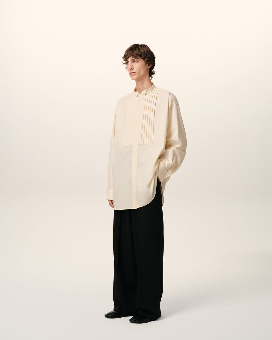 Beige Cotton Oversized Shirt