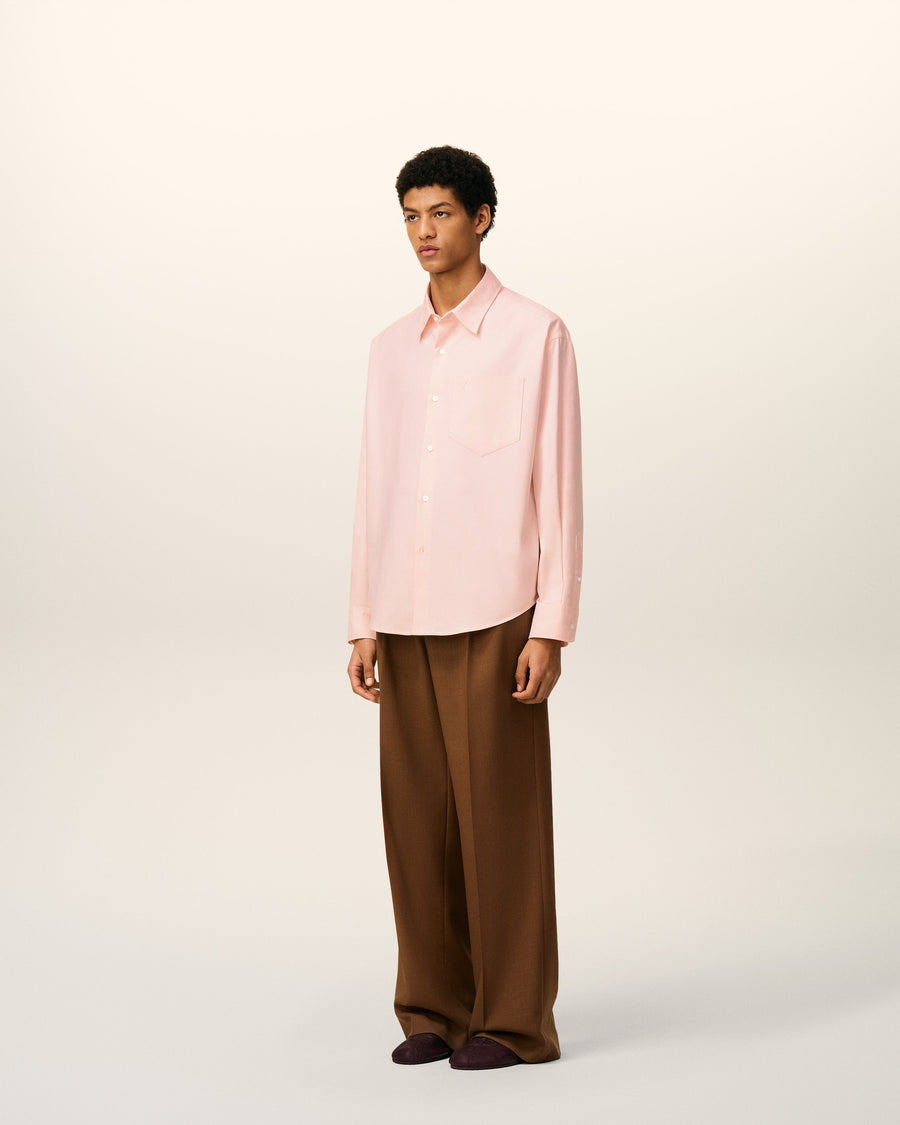 Pink Cotton Embossed Ami De Coeur Boxy Shirt