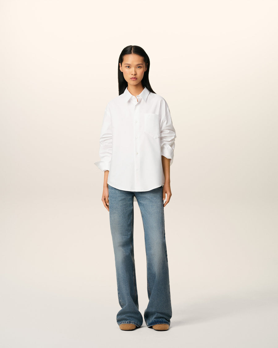 White Cotton Ami De Coeur Boxy Shirt