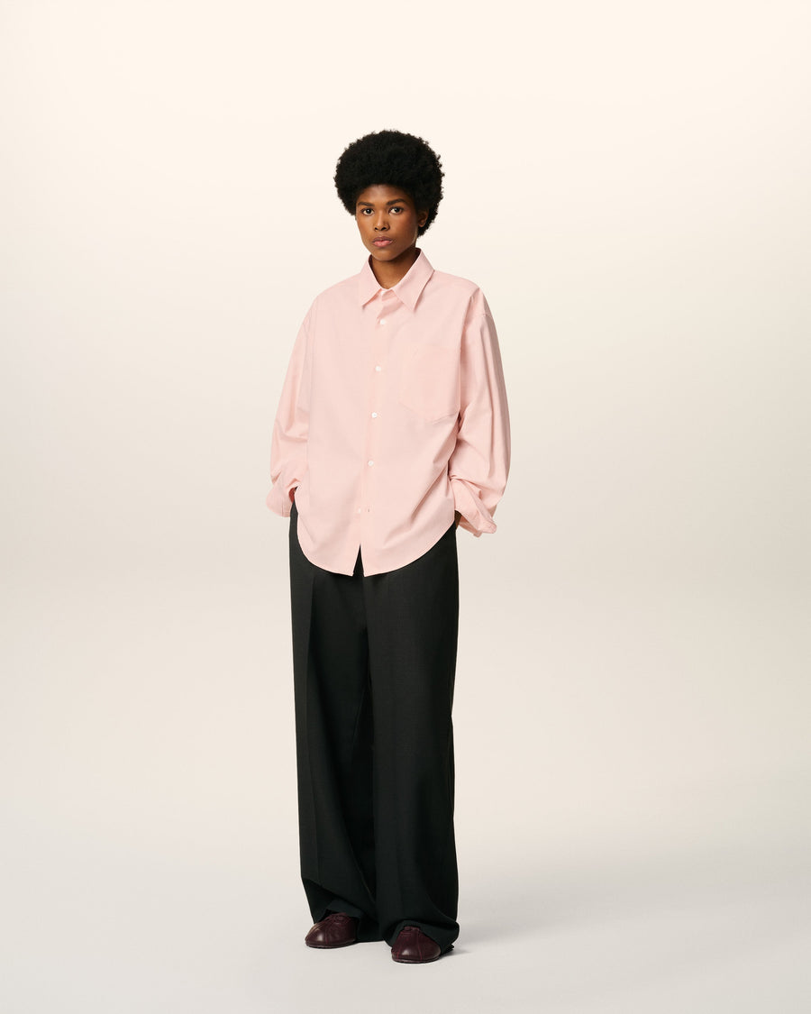 Pink Cotton Embossed Ami De Coeur Boxy Shirt