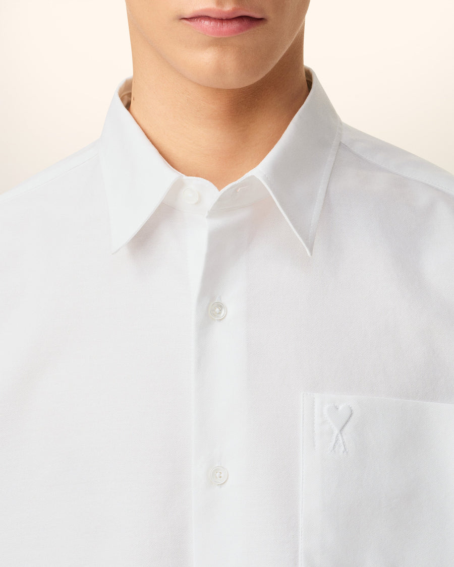 White Cotton Ami De Coeur Boxy Shirt