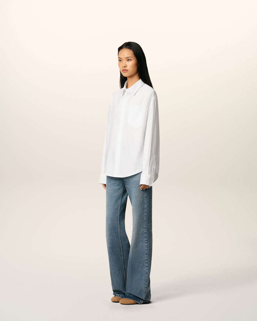 White Cotton Ami De Coeur Boxy Shirt