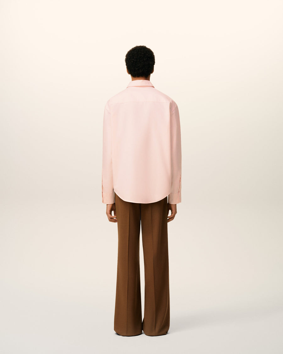 Pink Cotton Embossed Ami De Coeur Boxy Shirt