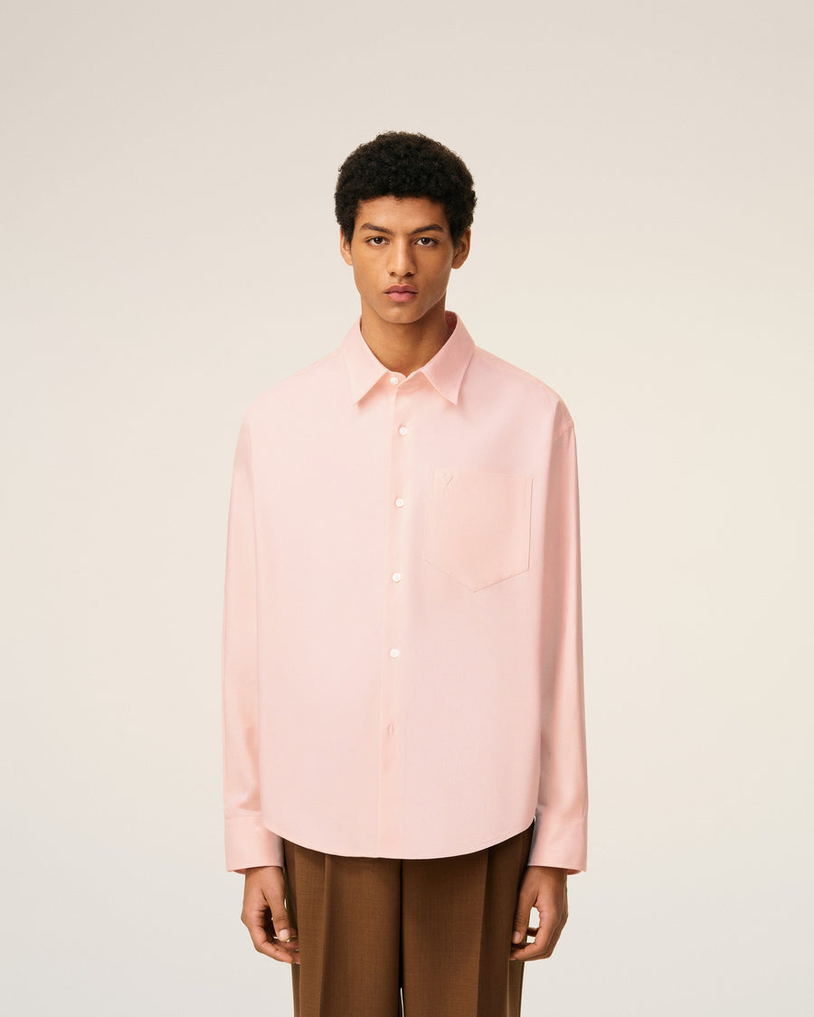 Pink Cotton Embossed Ami De Coeur Boxy Shirt