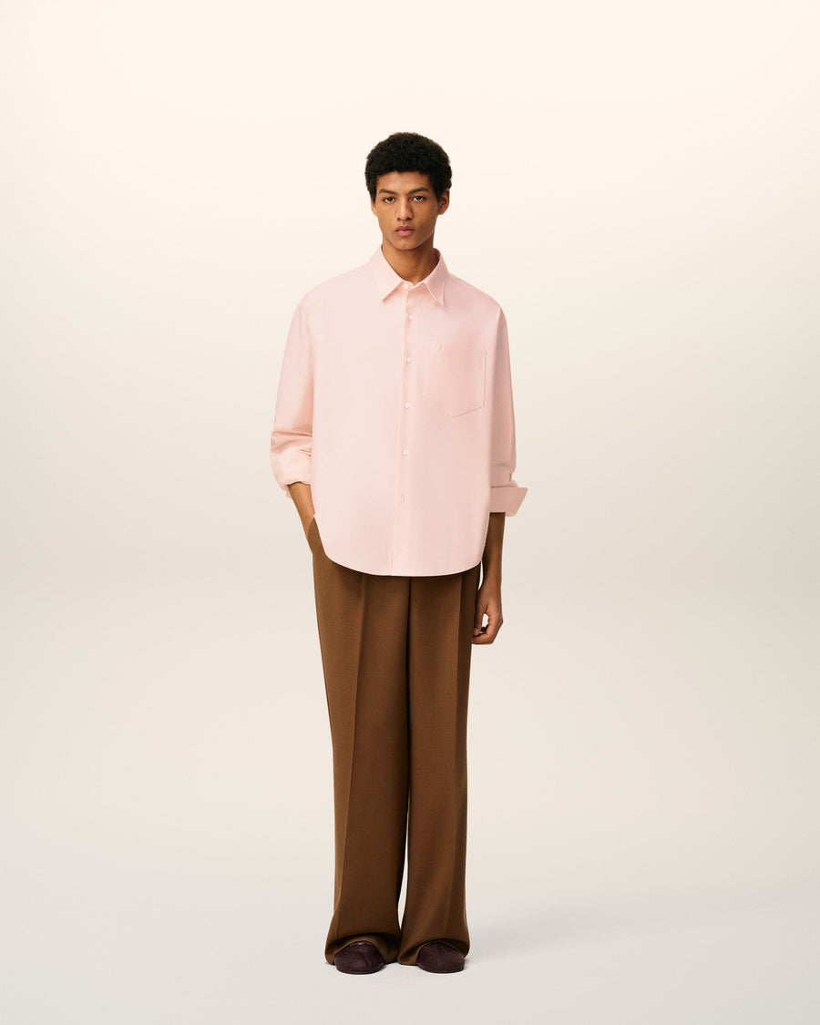 Pink Cotton Embossed Ami De Coeur Boxy Shirt