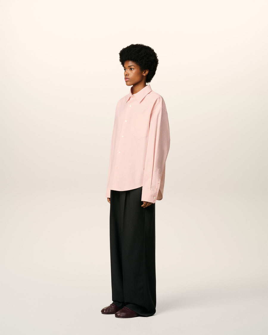 Pink Cotton Embossed Ami De Coeur Boxy Shirt