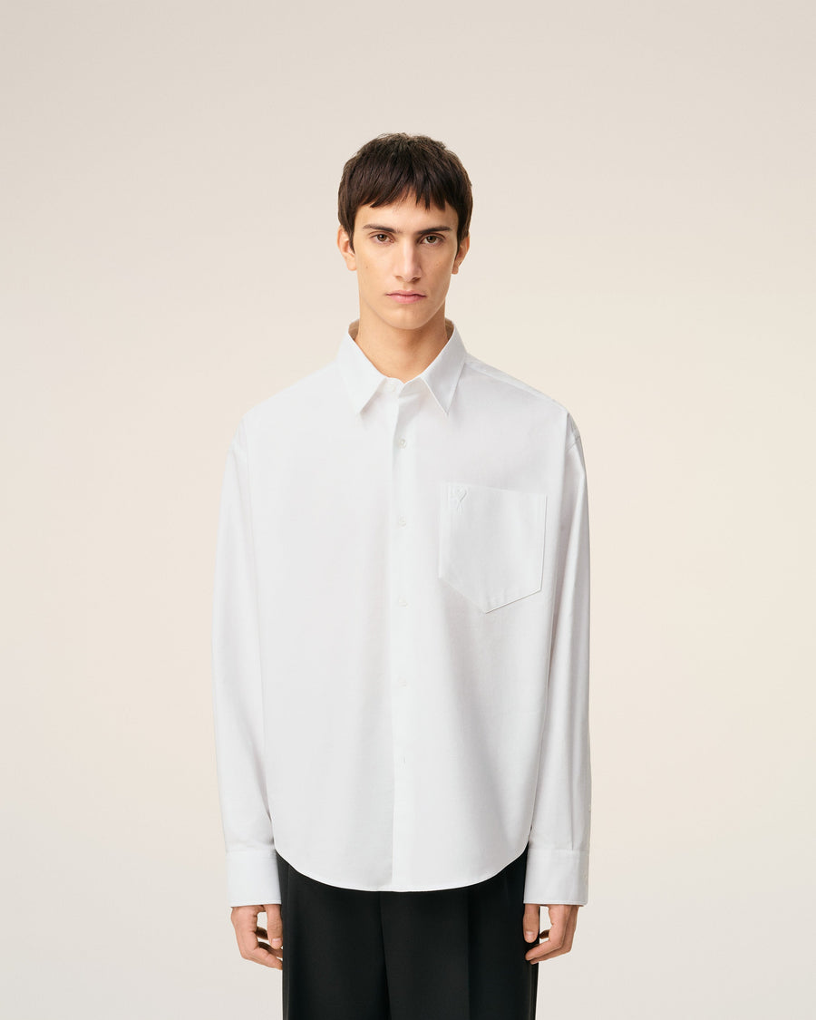 White Cotton Ami De Coeur Boxy Shirt