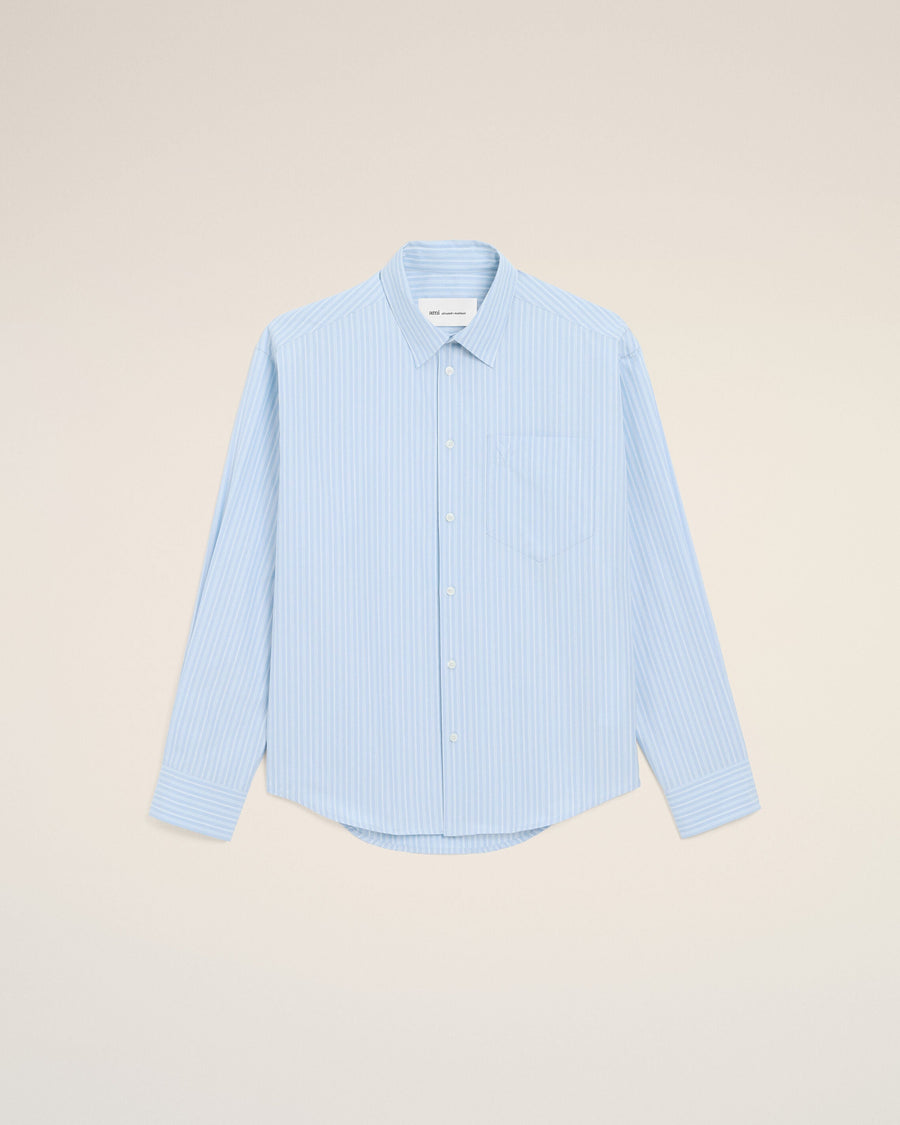 Blue Cotton Long Sleeve Ami De Coeur Boxy Shirt