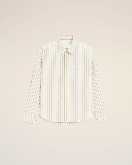 White Striped Cotton Ami De Coeur Boxy Shirt