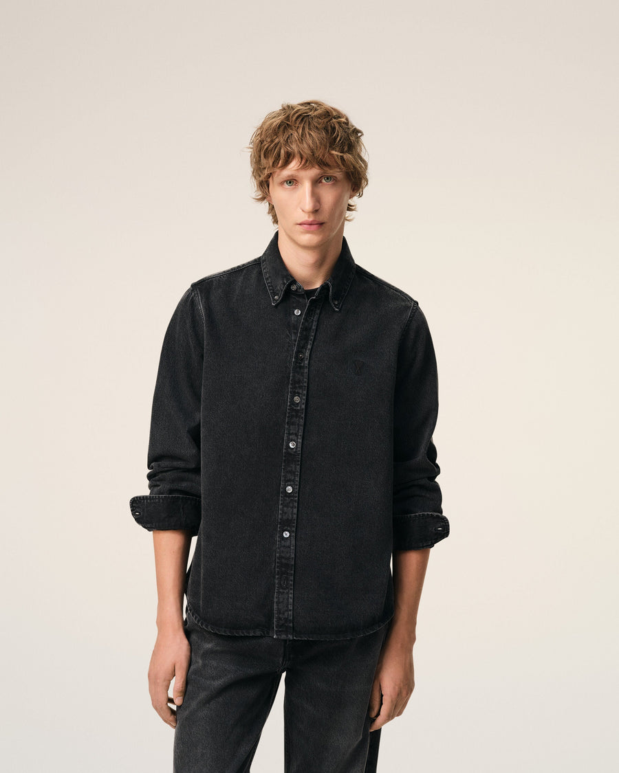 Black Denim Cotton Ami De Coeur Shirt
