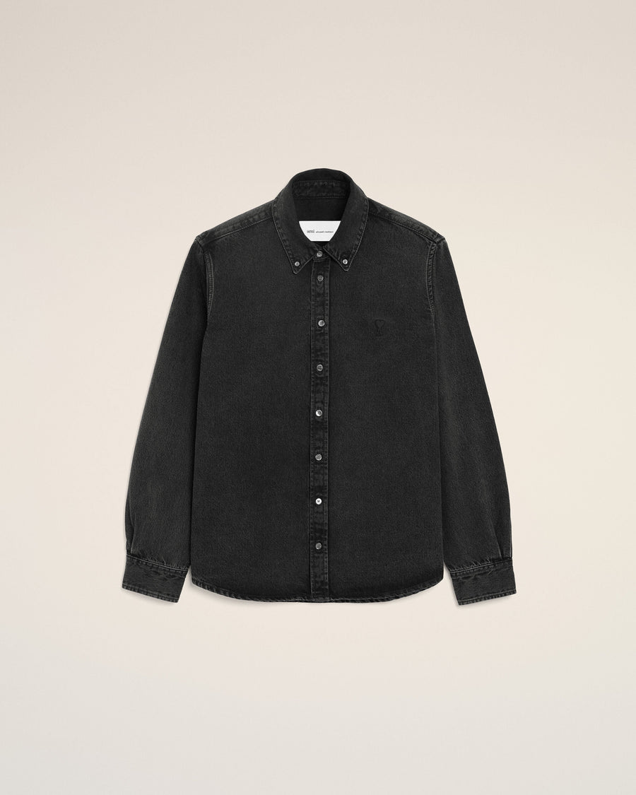 Black Denim Cotton Ami De Coeur Shirt