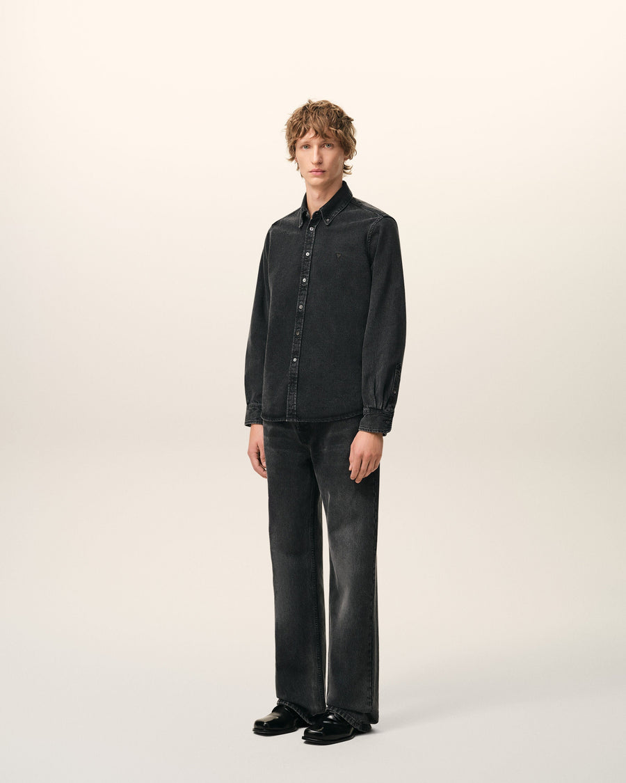 Black Denim Cotton Ami De Coeur Shirt
