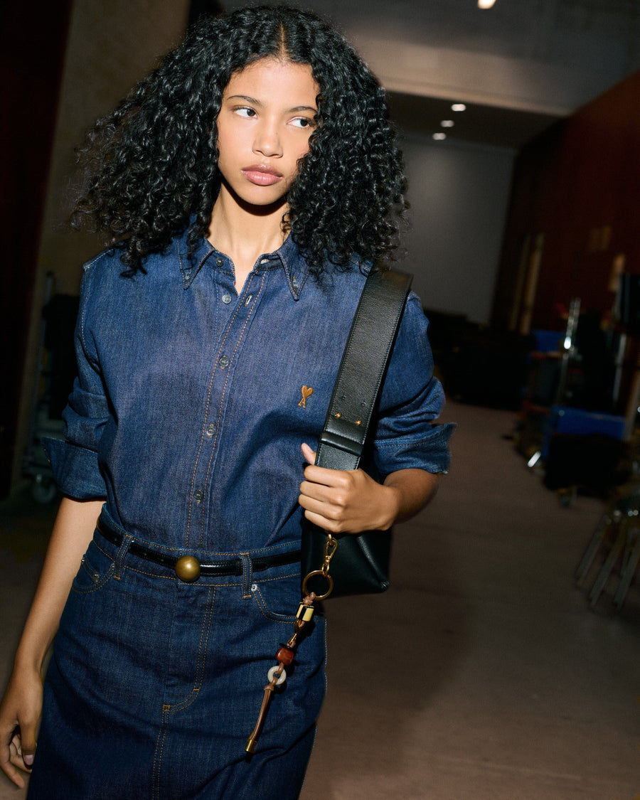 Blue Denim Cotton Ami De Coeur Shirt