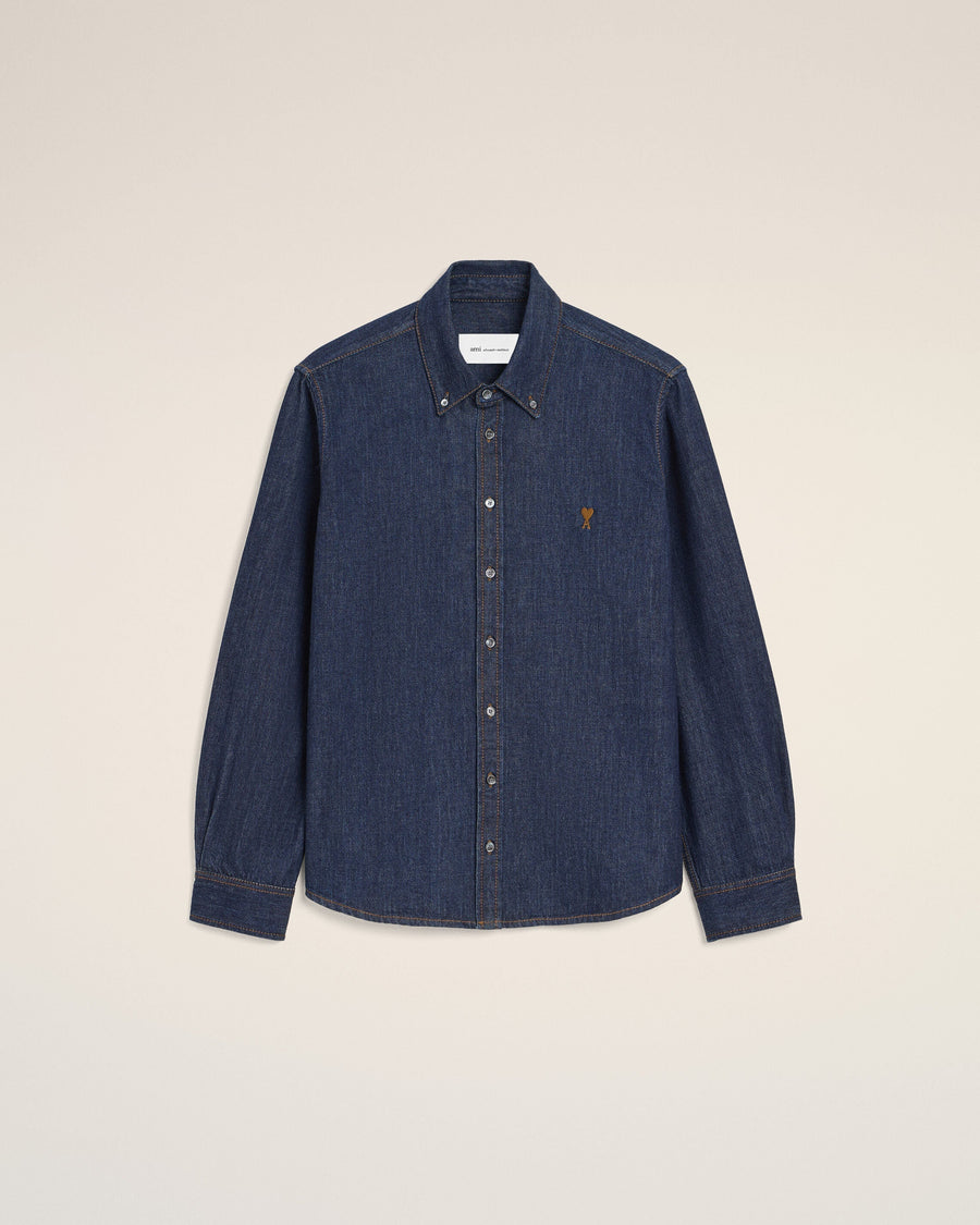 Blue Denim Cotton Ami De Coeur Shirt