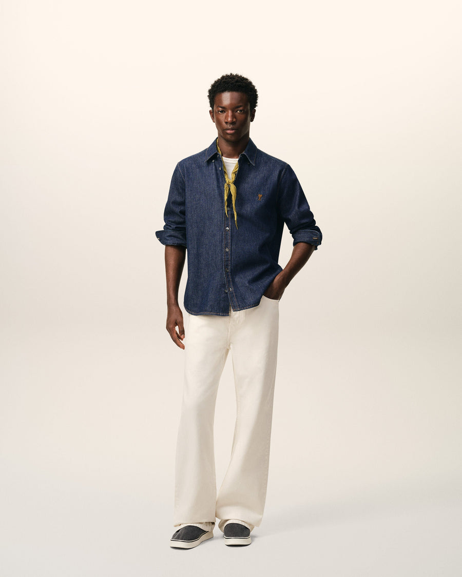 Blue Denim Cotton Ami De Coeur Shirt