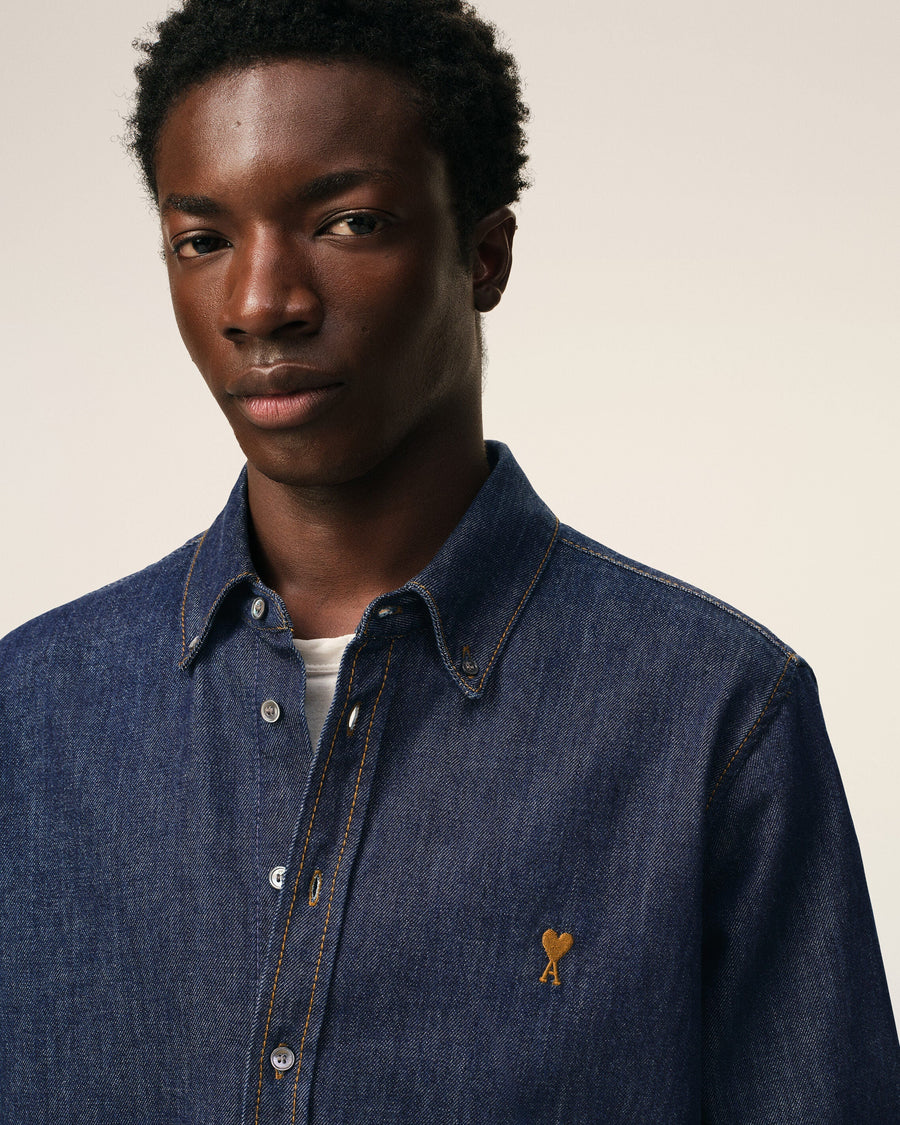 Blue Denim Cotton Ami De Coeur Shirt