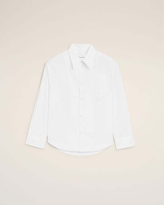 White Cotton Sharp Collar Ami De Coeur Wide Shirt