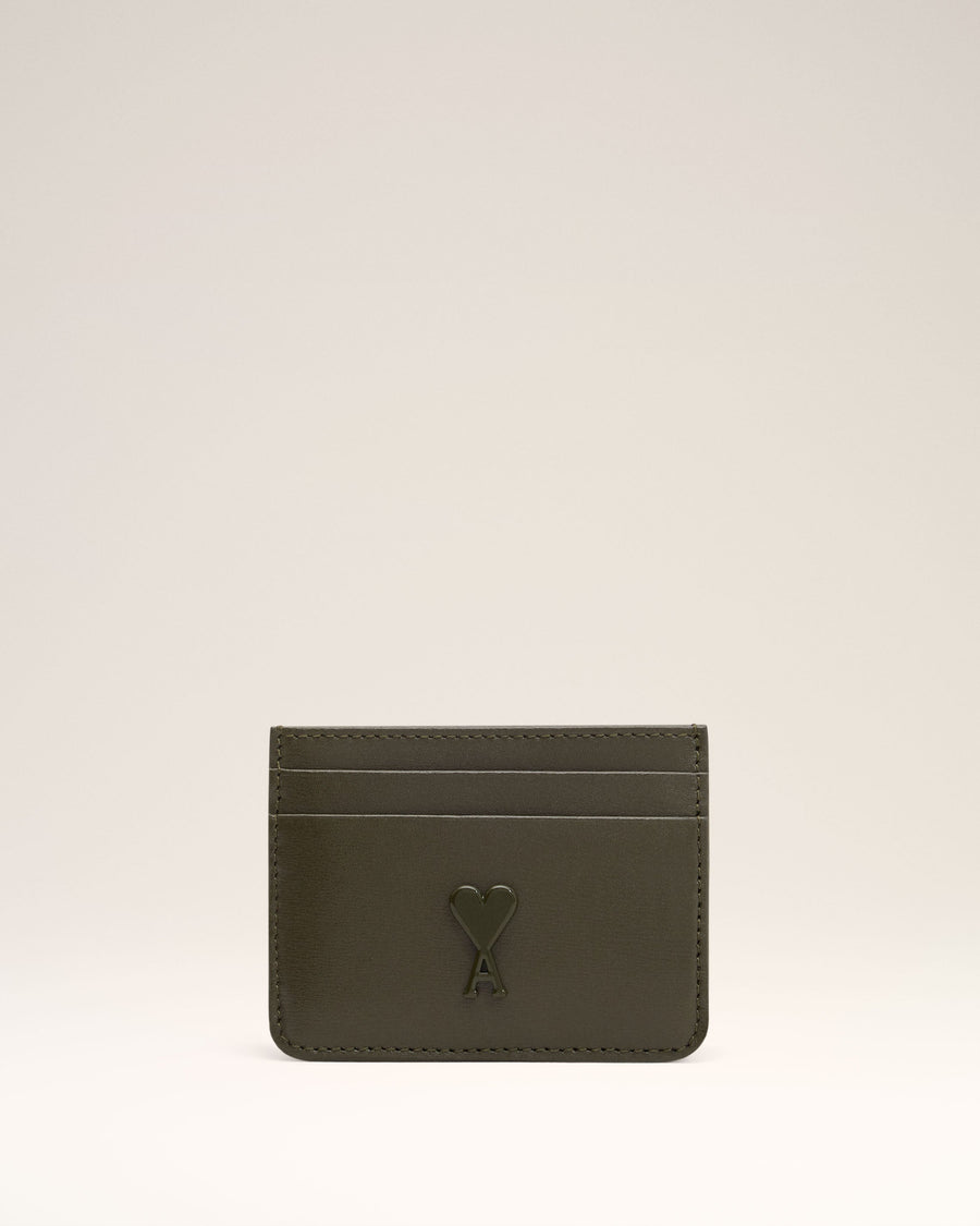 Green Leather Ami de Coeur Card Holder