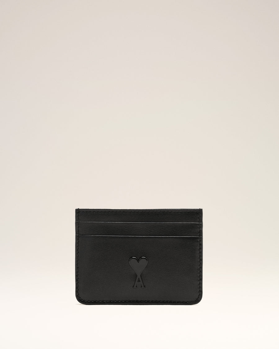Black Leather Ami de Coeur Card Holder