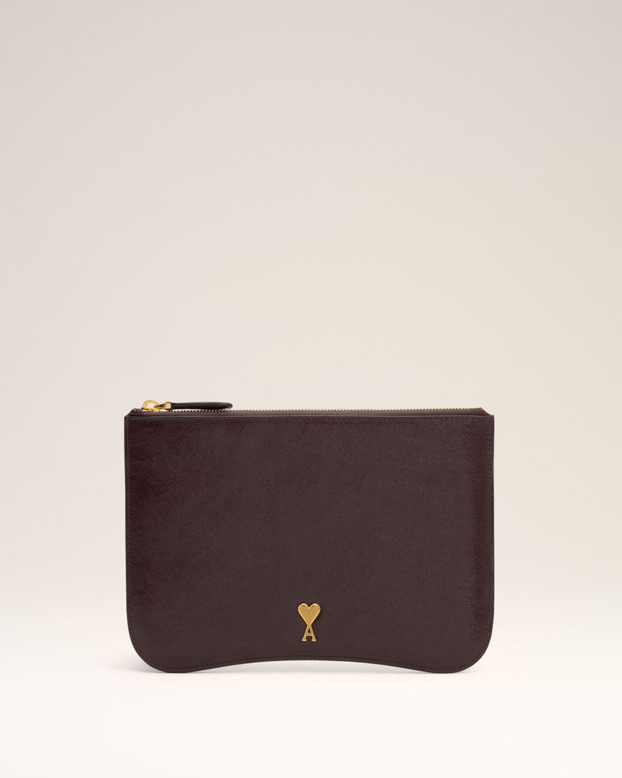 Burgundy Leather Paris Paris Pouch