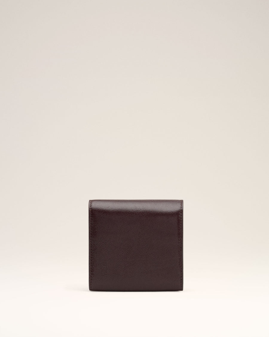 Burgundy Leather Paris Paris Compact Wallet