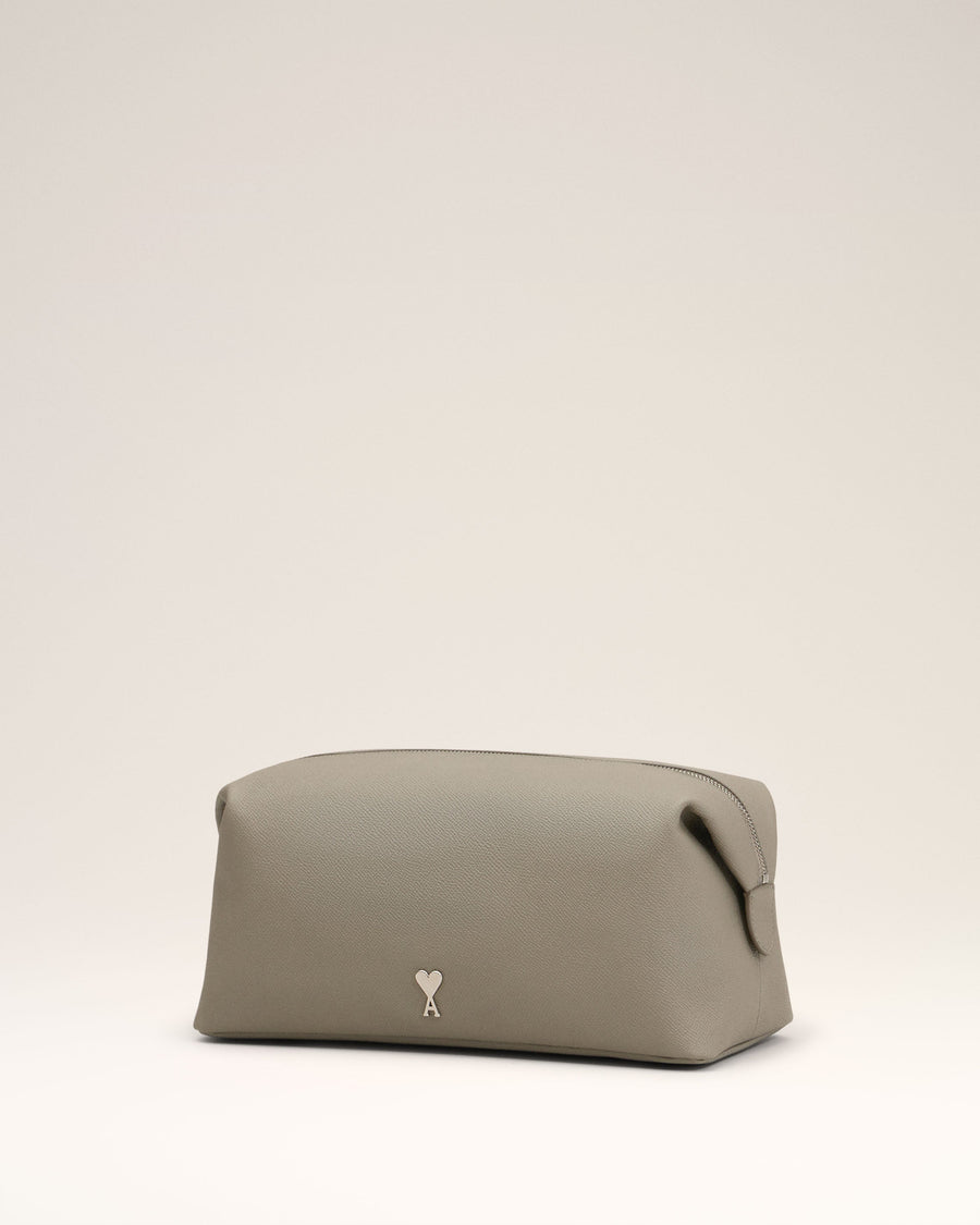 Grey Leather Paris Paris Toiletry Pouch
