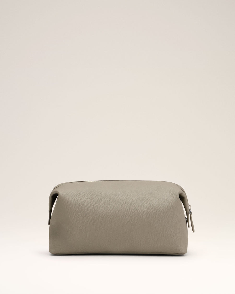 Grey Leather Paris Paris Toiletry Pouch
