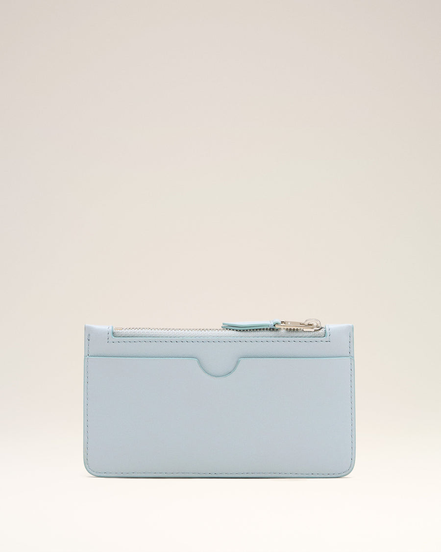 Blue Smooth Leather Ami De Coeur Zipped Card Holder