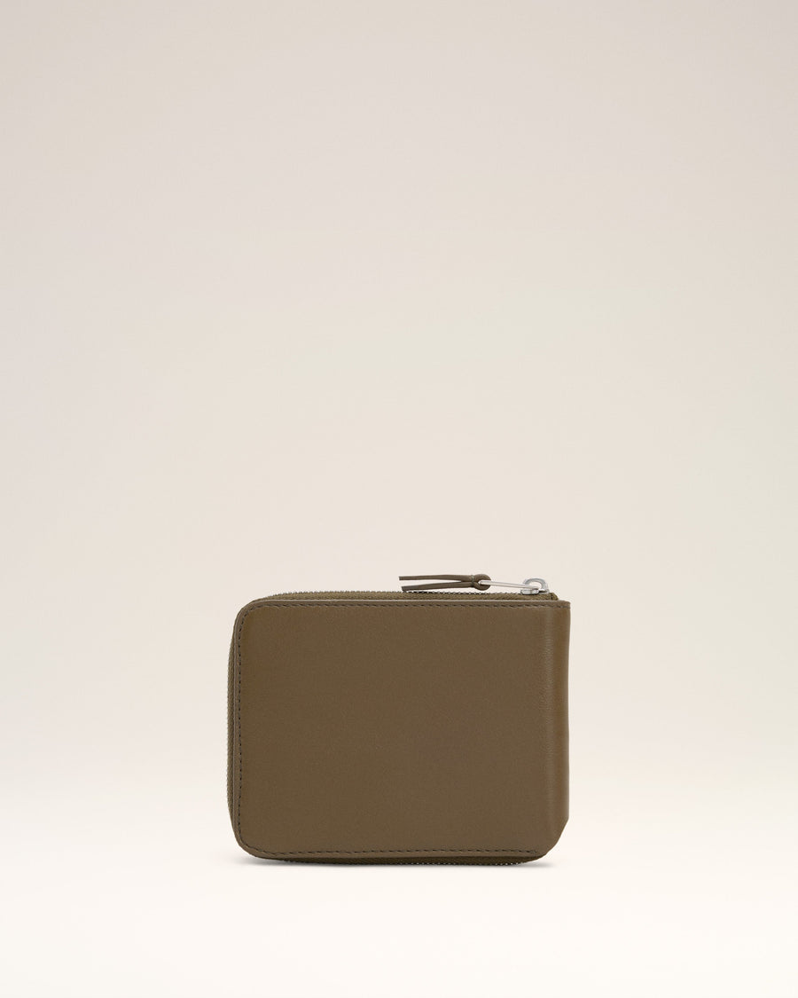 Green Smooth Leather Ami De Coeur Compact Wallet
