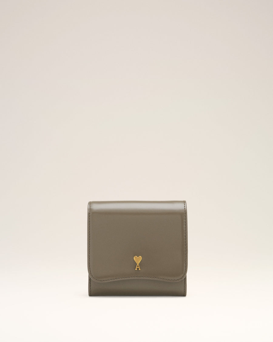 Grey Glazed Leather Paris Paris Compact Wallet