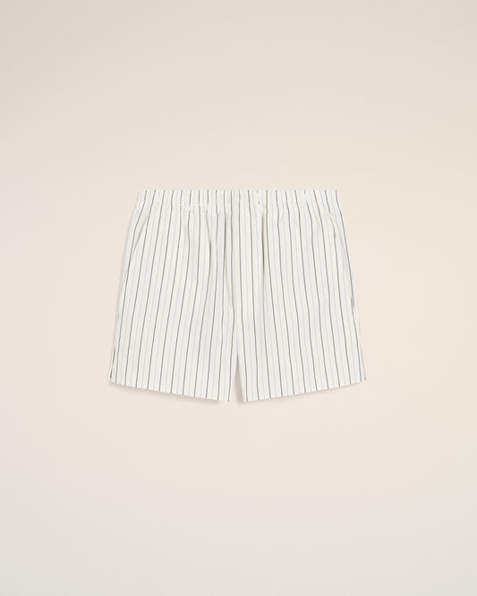 White And Blue Cotton Elasticated Short