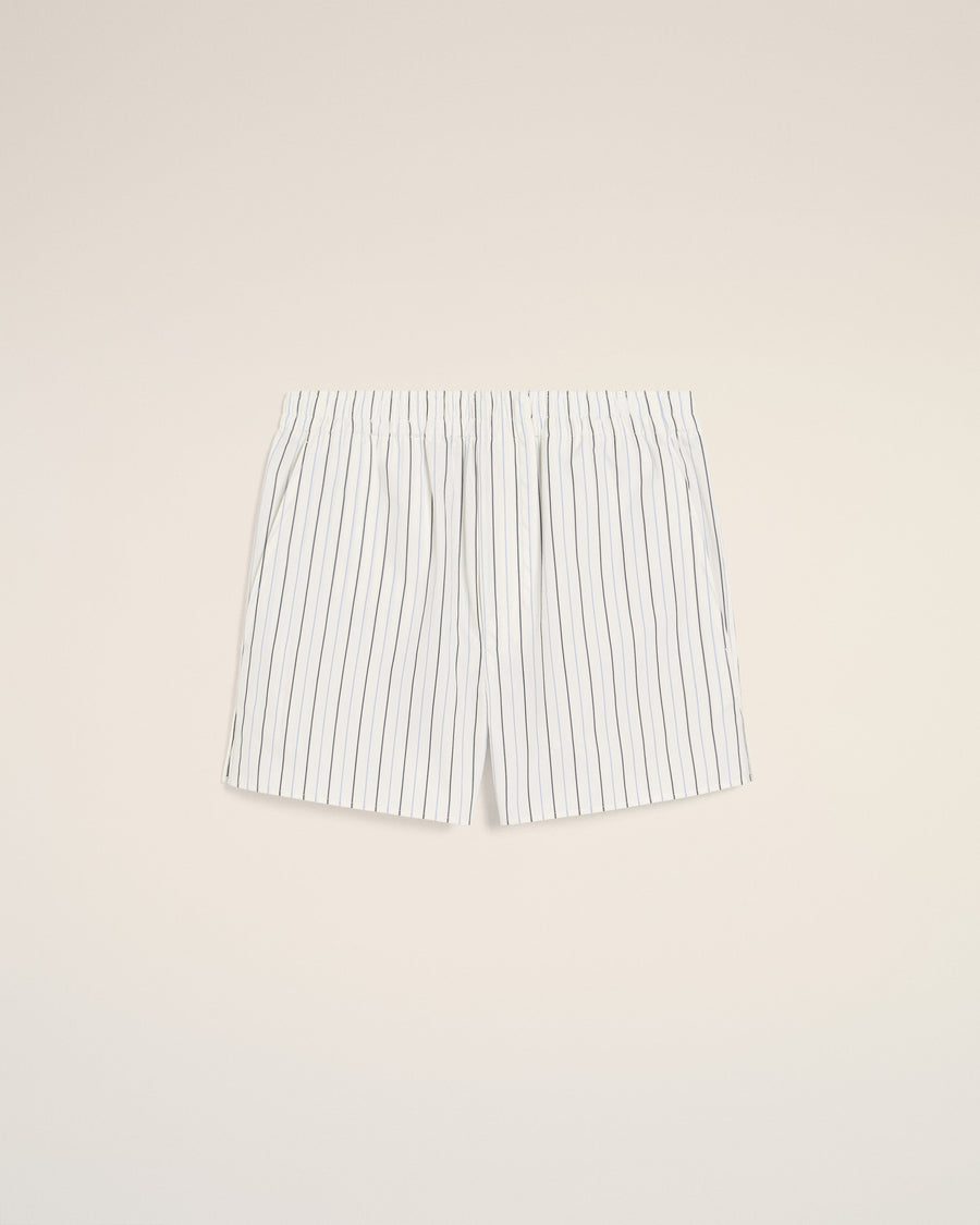 White And Blue Cotton Elasticated Short