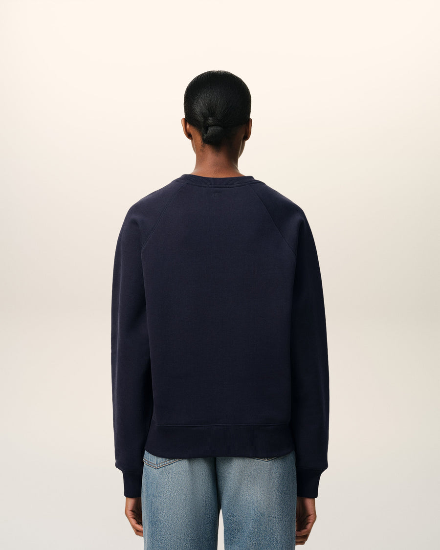 Navy Cotton Ami de Coeur Patch Sweatshirt