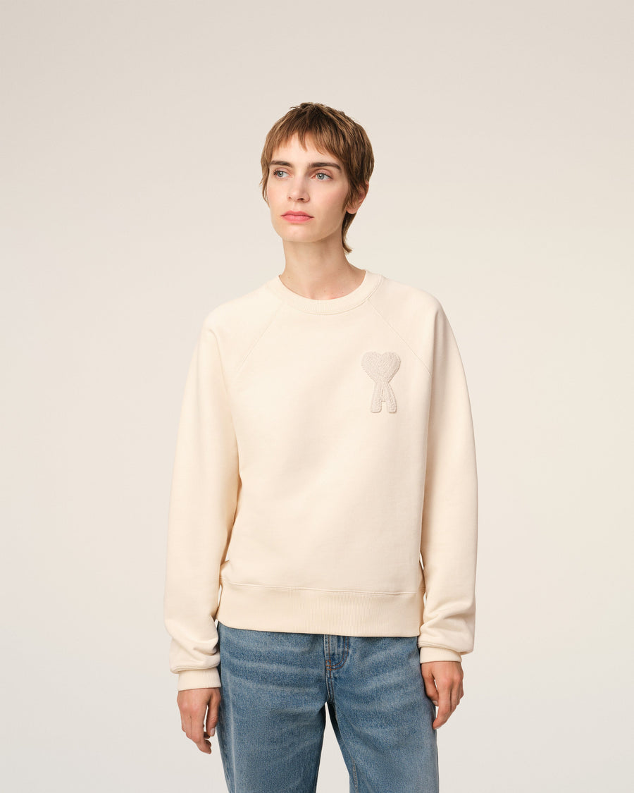 Beige Cotton Ami de Coeur Patch Sweatshirt