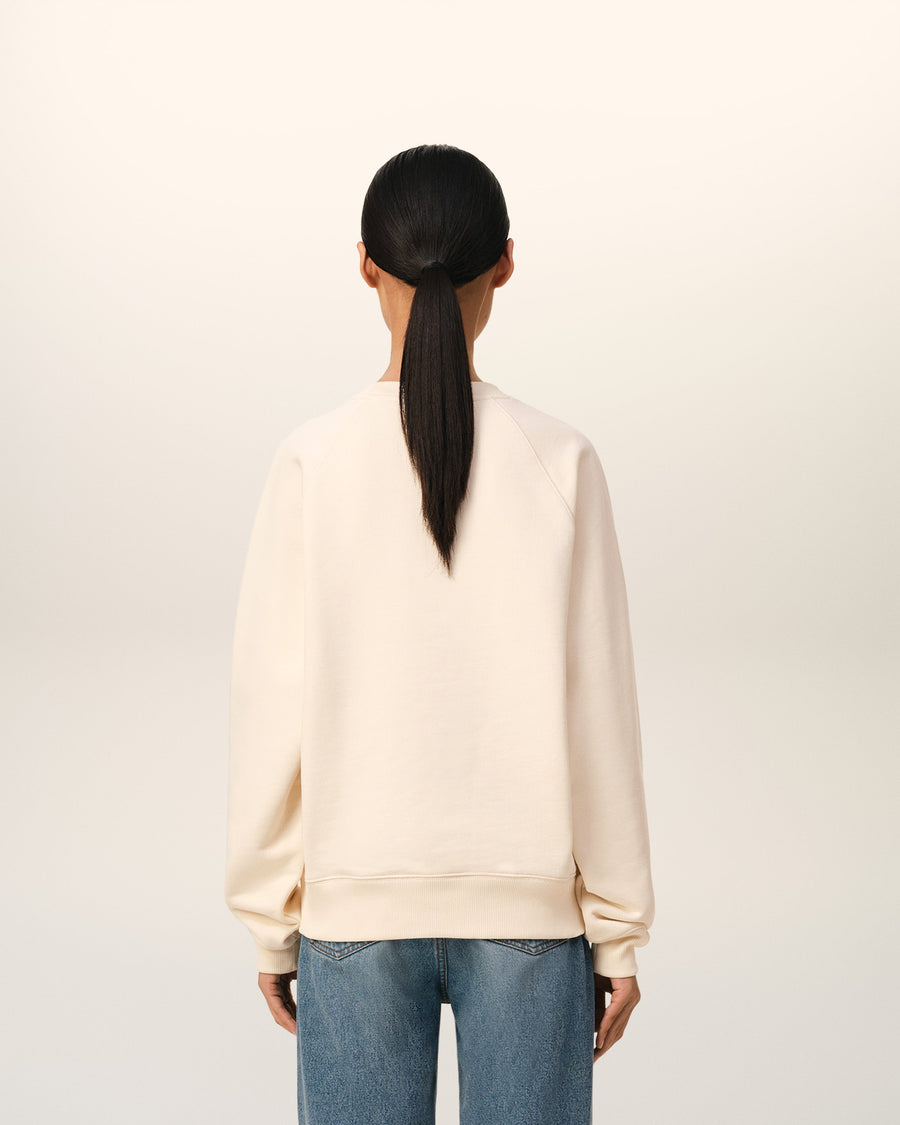 Beige Cotton Ami de Coeur Patch Sweatshirt