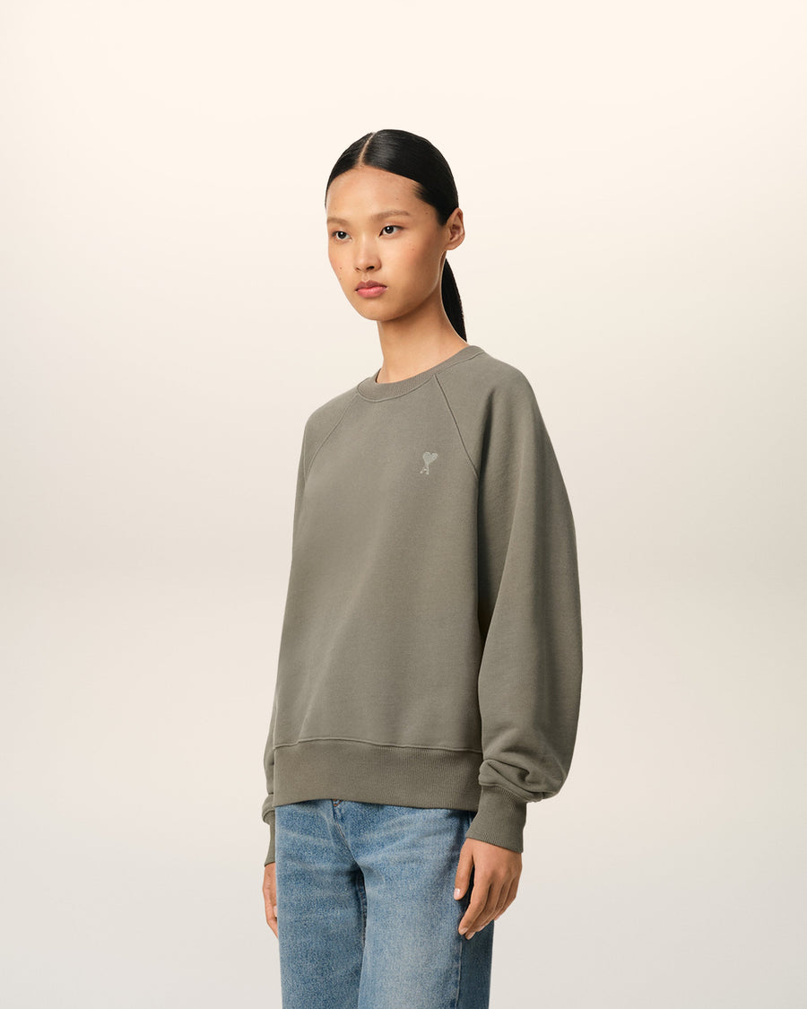 Taupe Cotton Tonal Ami de Coeur Sweatshirt