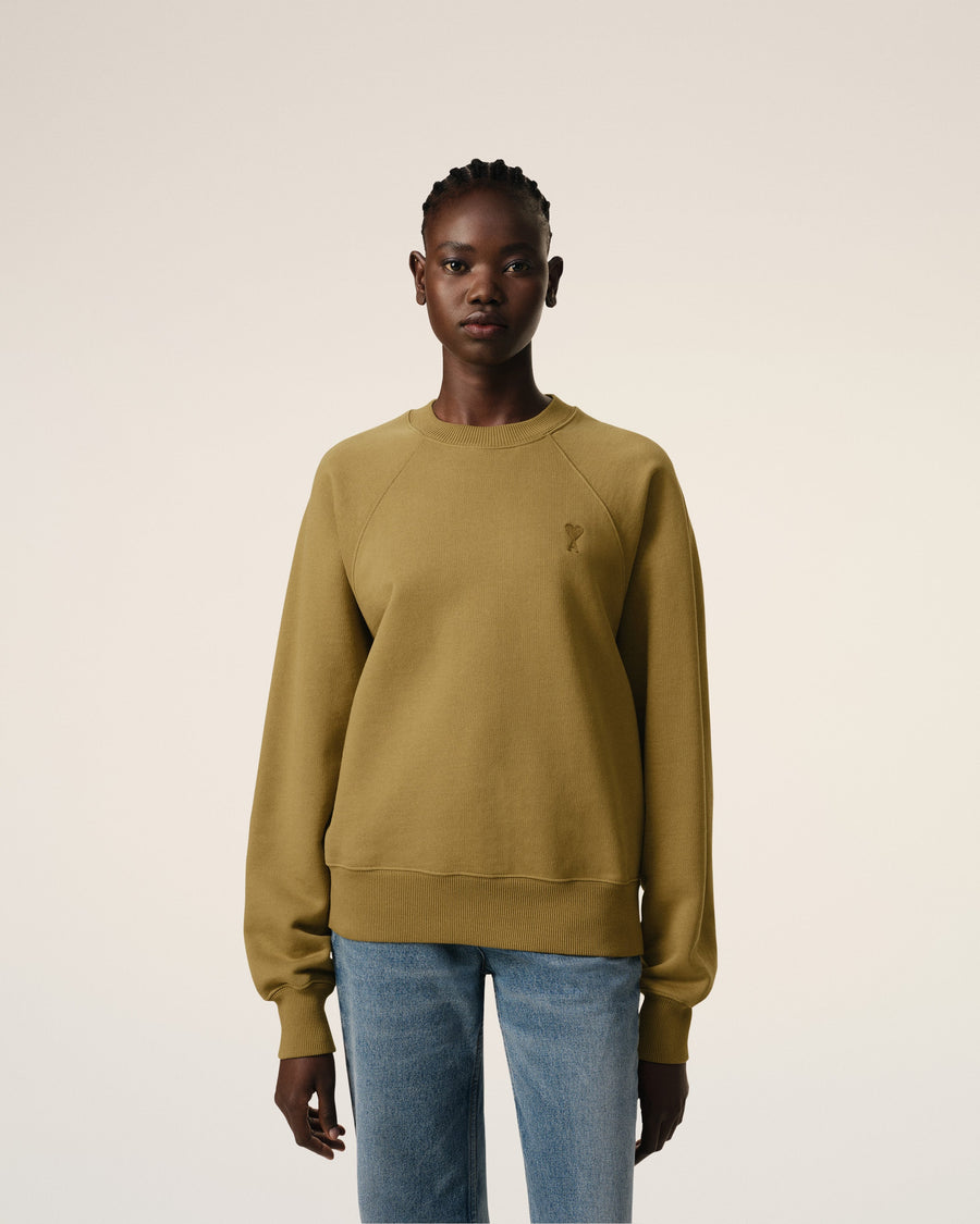 Mustard Cotton Tonal Ami de Coeur Sweatshirt