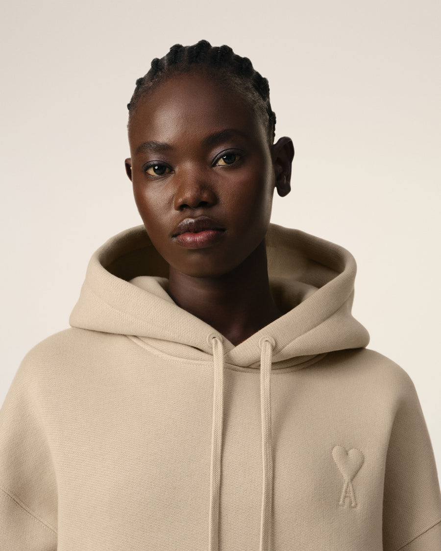 Beige Cotton Ami de Coeur Hoodie