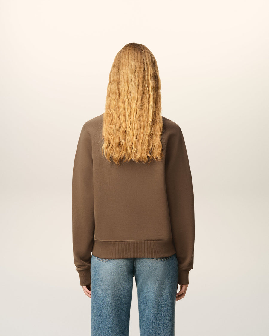 Brown Cotton Ami De Coeur Sweatshirt