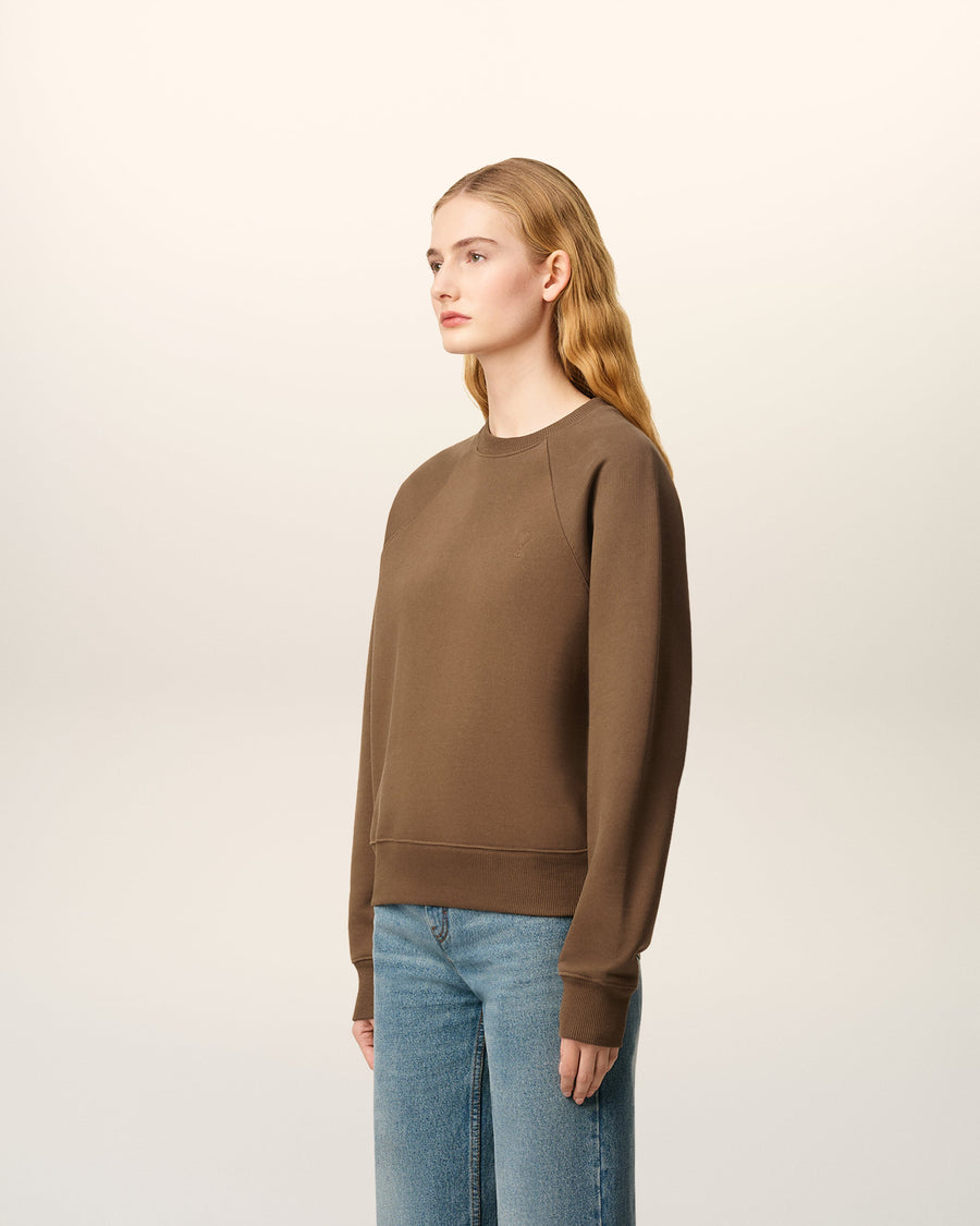 Brown Cotton Ami De Coeur Sweatshirt