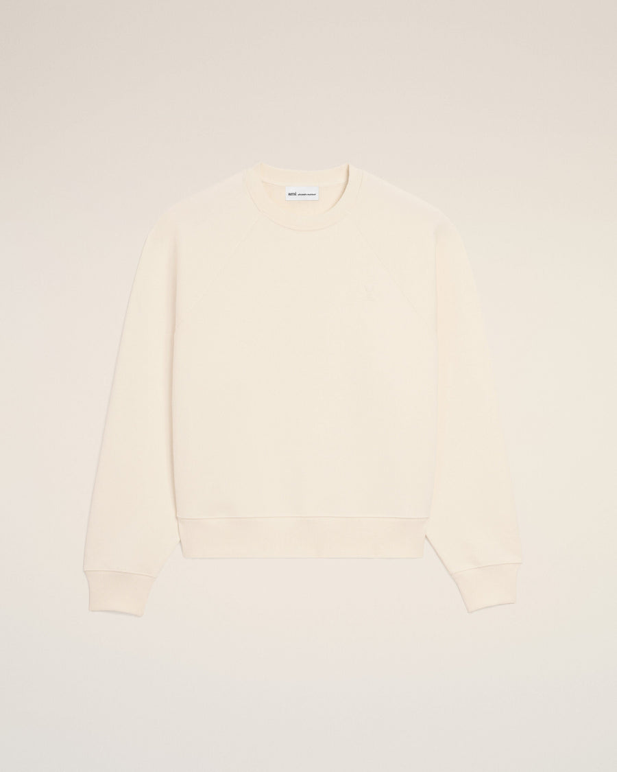 White Cotton Embossed Ami De Coeur Sweatshirt