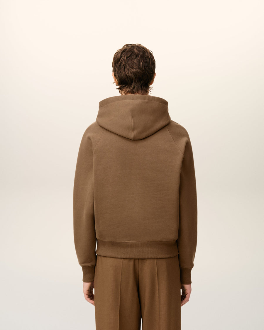 Brown Cotton Ami De Coeur Hoodie