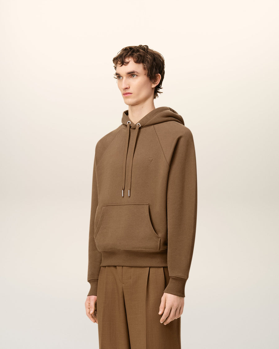 Brown Cotton Ami De Coeur Hoodie