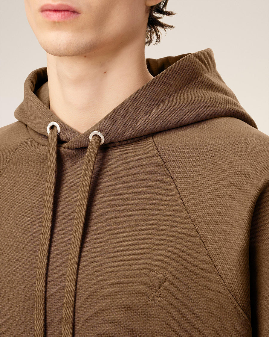 Brown Cotton Ami De Coeur Hoodie
