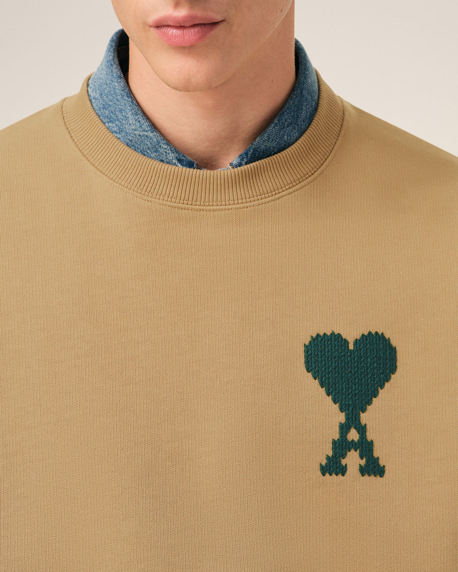 Beige Cotton Ami De Coeur Sweatshirt