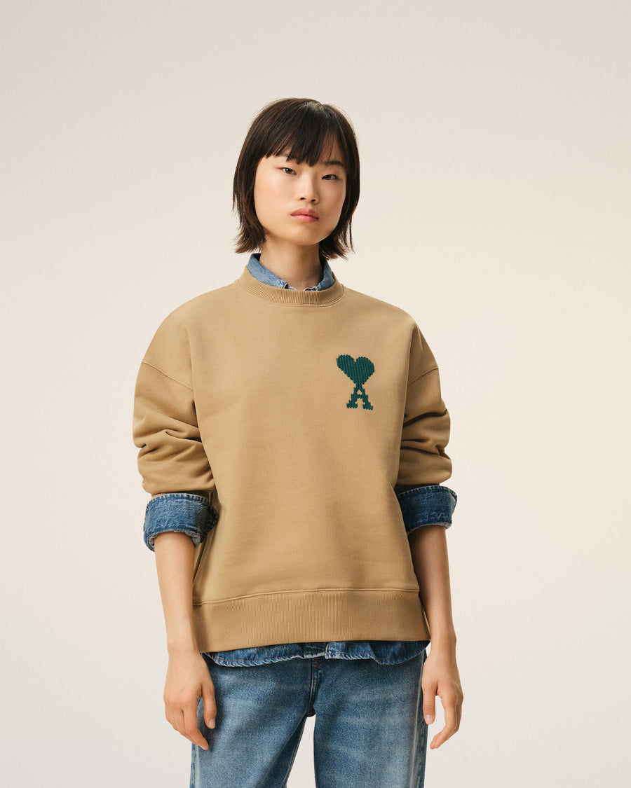 Beige Cotton Ami De Coeur Sweatshirt