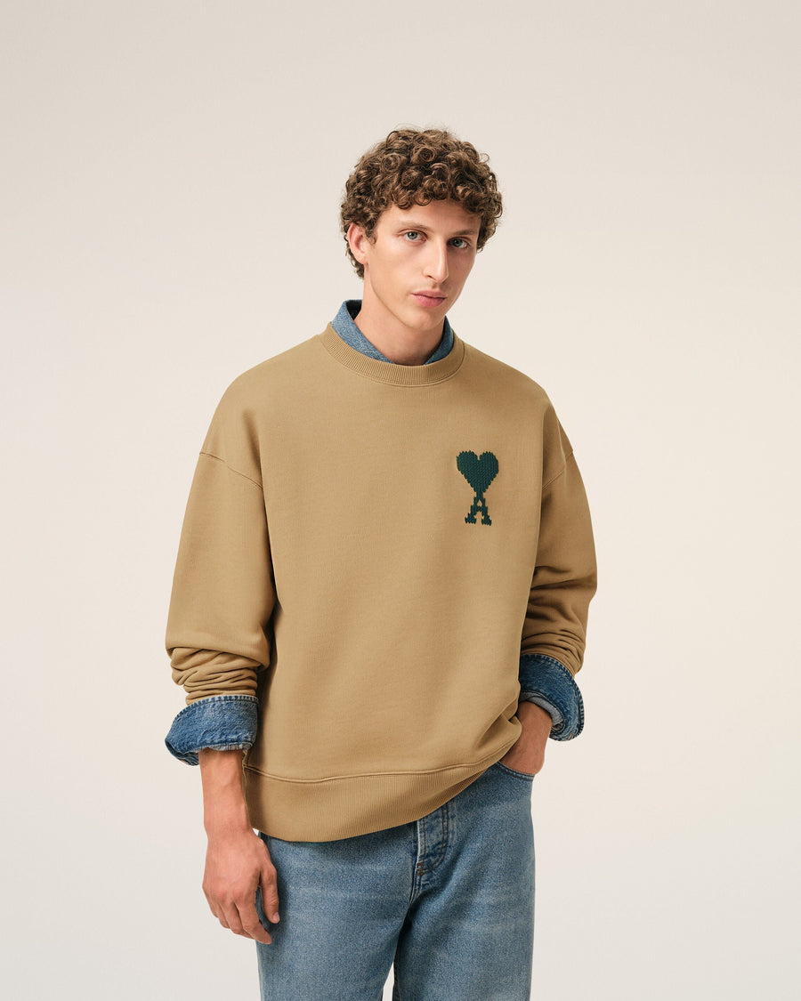 Beige Cotton Ami De Coeur Sweatshirt